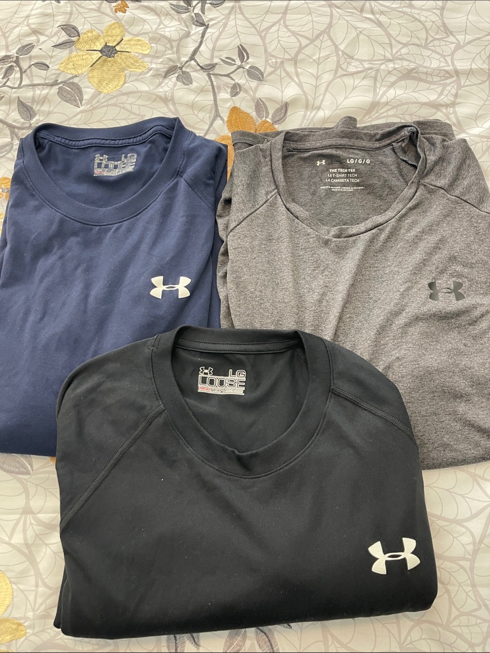 Under Armour Men’s Crew Shirts - Black, Navy, Gray
